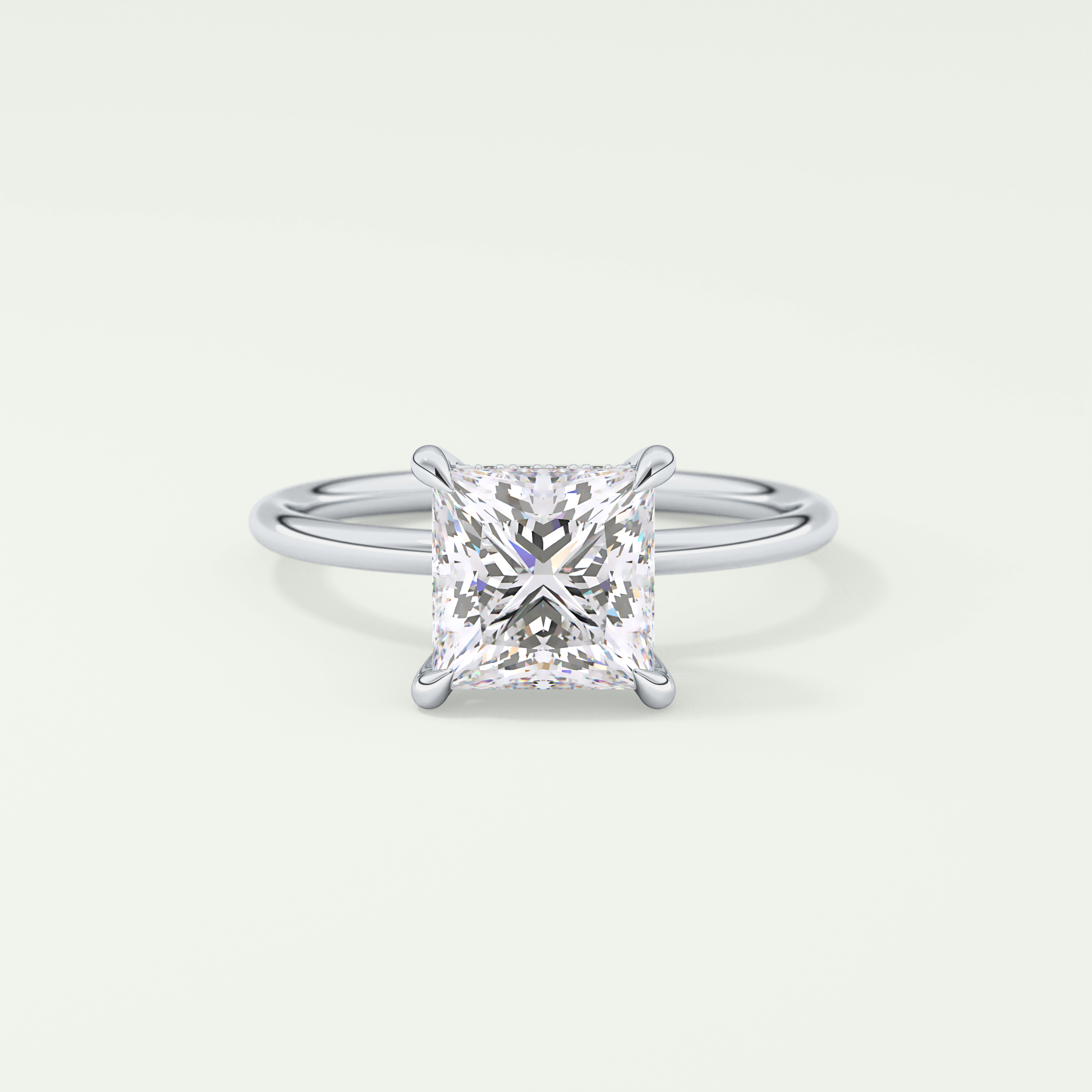 2.0 CT Princess Cut Hidden Halo Lab-Grown Diamond Engagement Ring 13