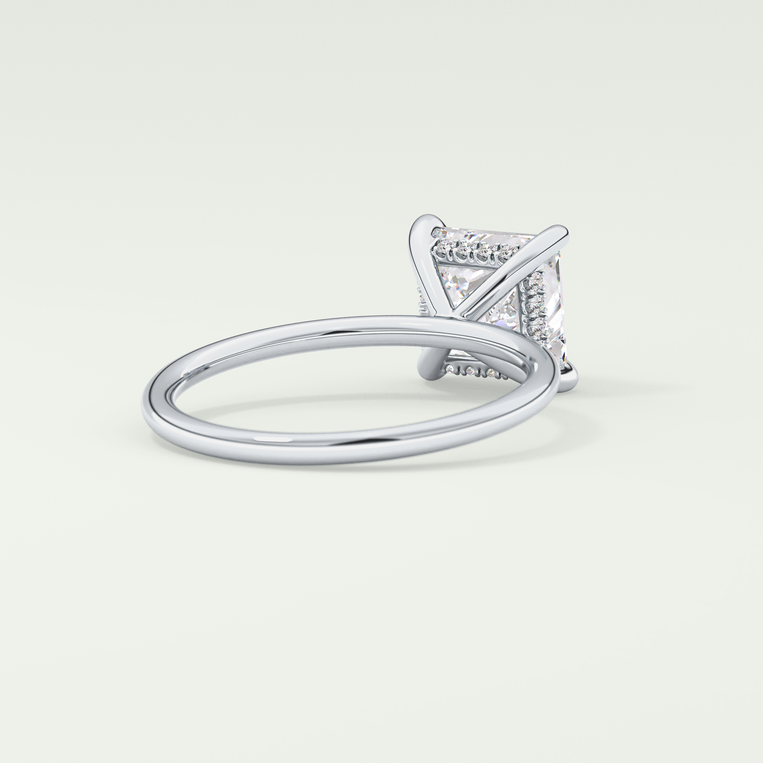 2.0 CT Princess Cut Hidden Halo Lab-Grown Diamond Engagement Ring 14