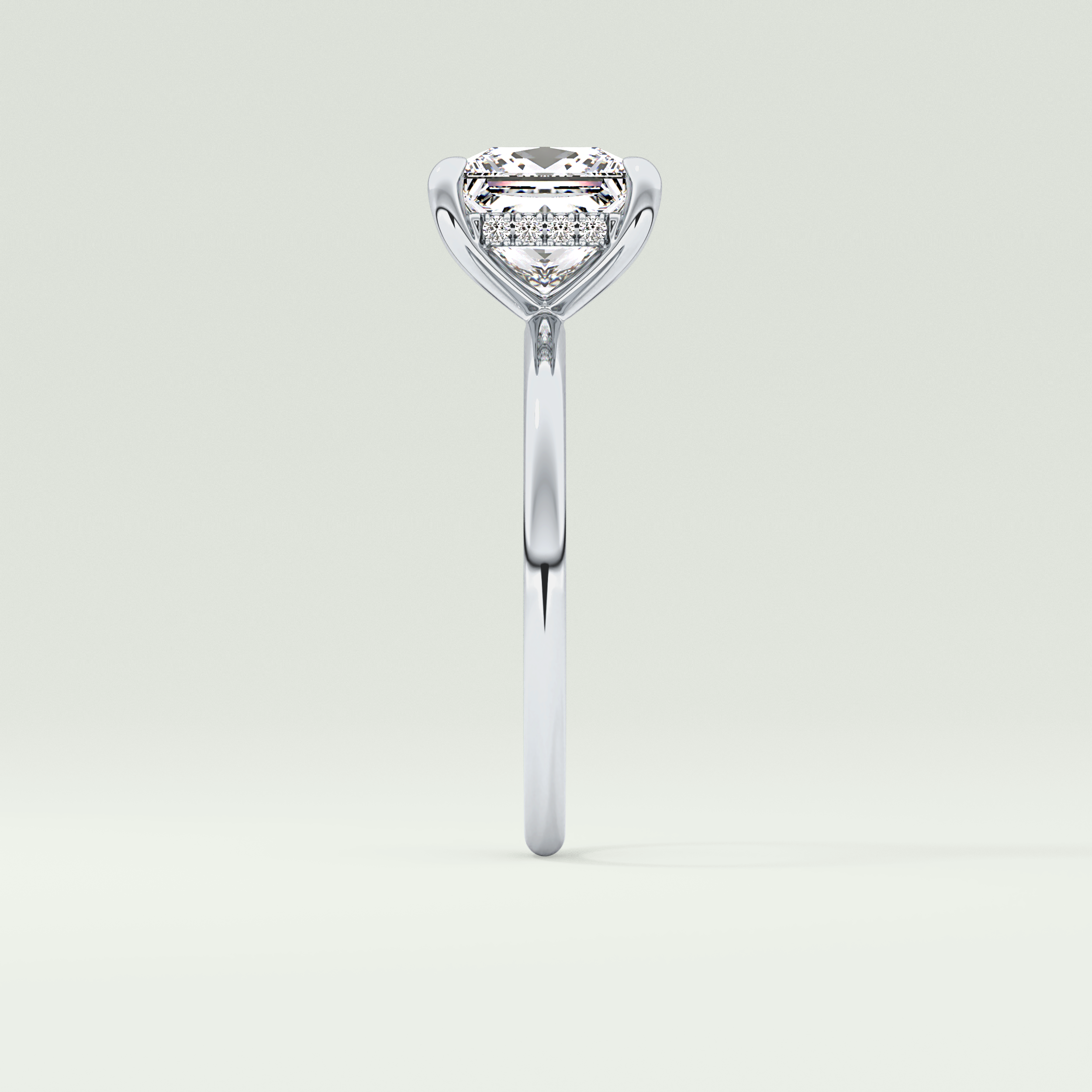 2.0 CT Princess Cut Hidden Halo Lab-Grown Diamond Engagement Ring 16