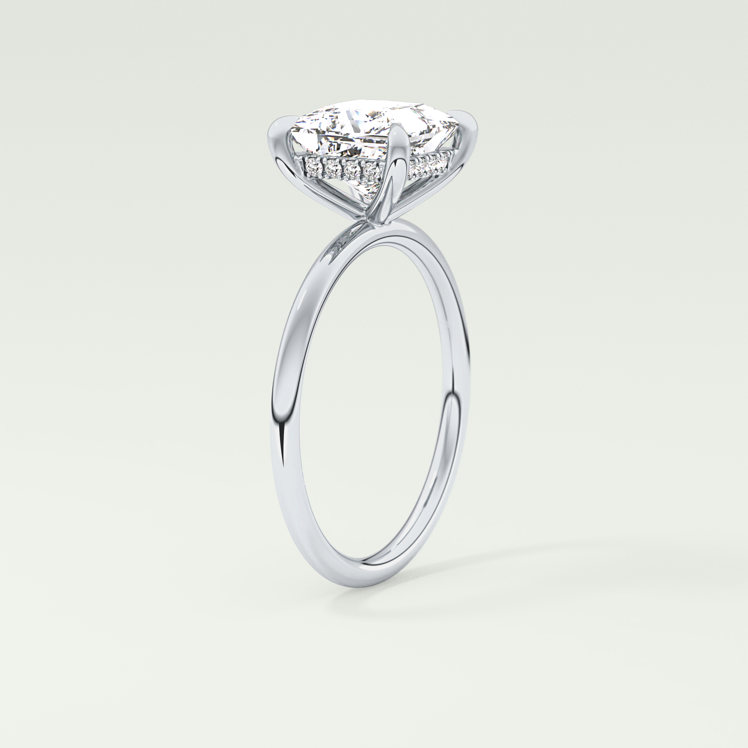 2.0 CT Princess Cut Hidden Halo Lab-Grown Diamond Engagement Ring 17