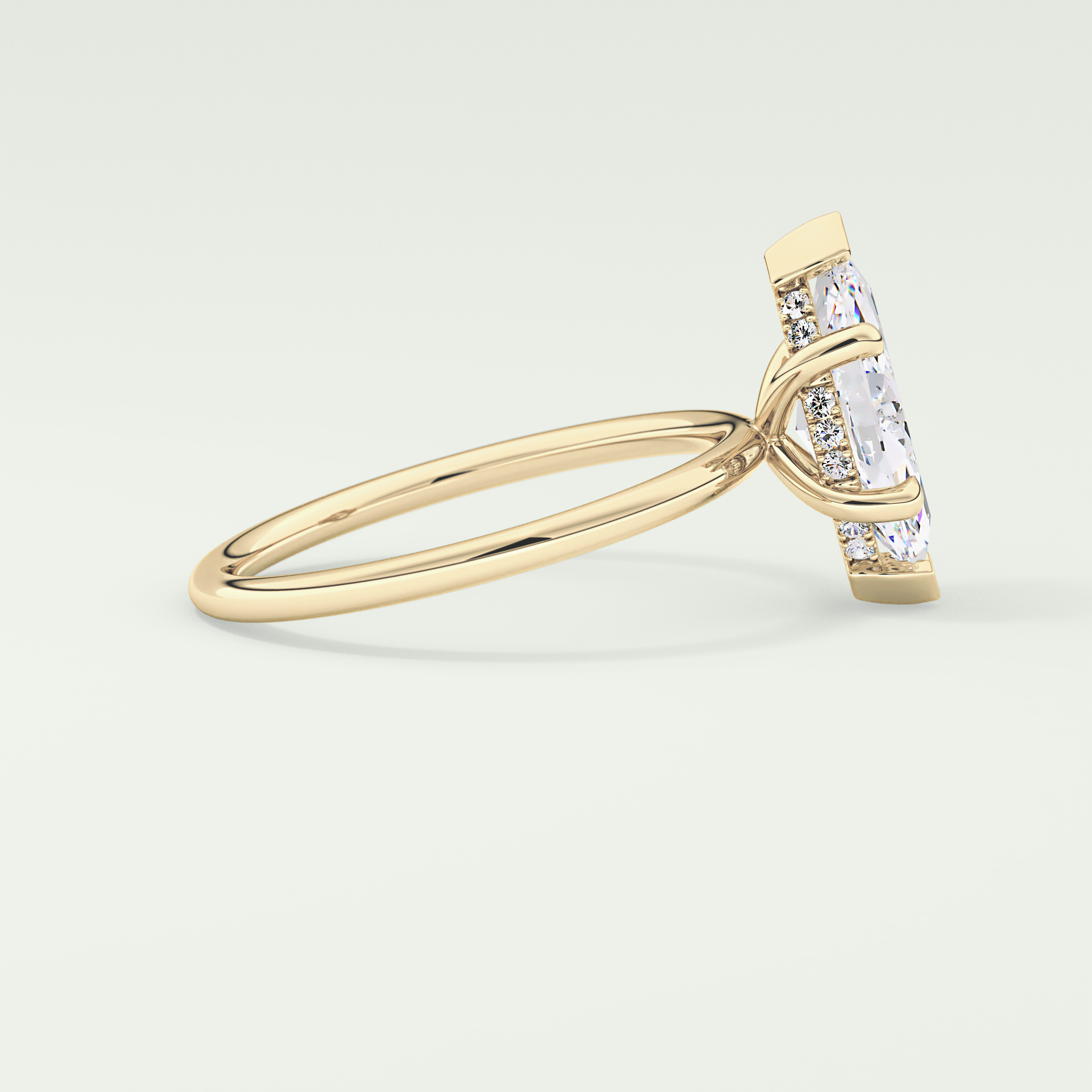 1.5 CT Marquise Cut Hidden Halo Lab-Grown Diamond Engagement Ring 3