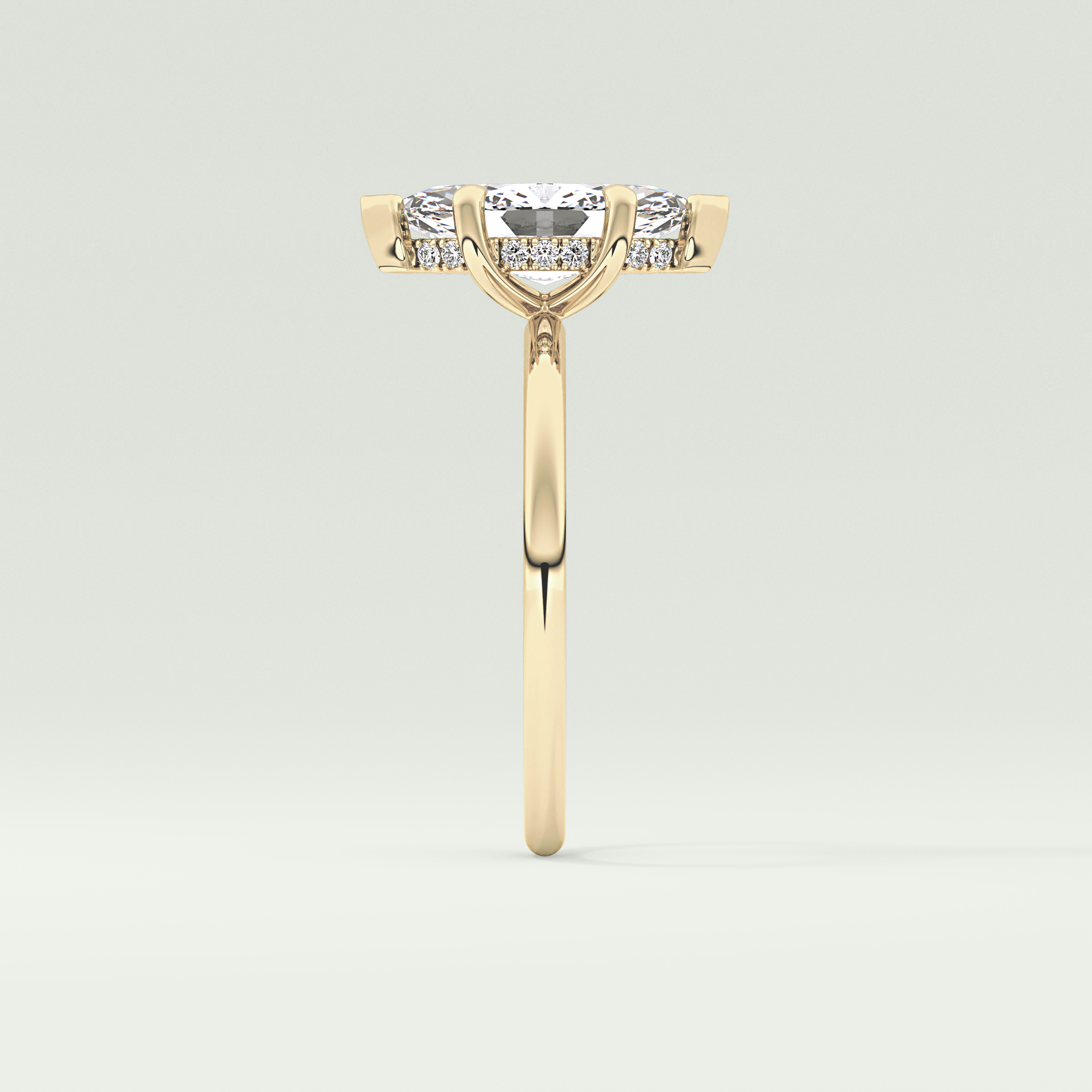 1.5 CT Marquise Cut Hidden Halo Lab-Grown Diamond Engagement Ring 4