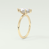 1.5 CT Marquise Cut Hidden Halo Lab-Grown Diamond Engagement Ring 5