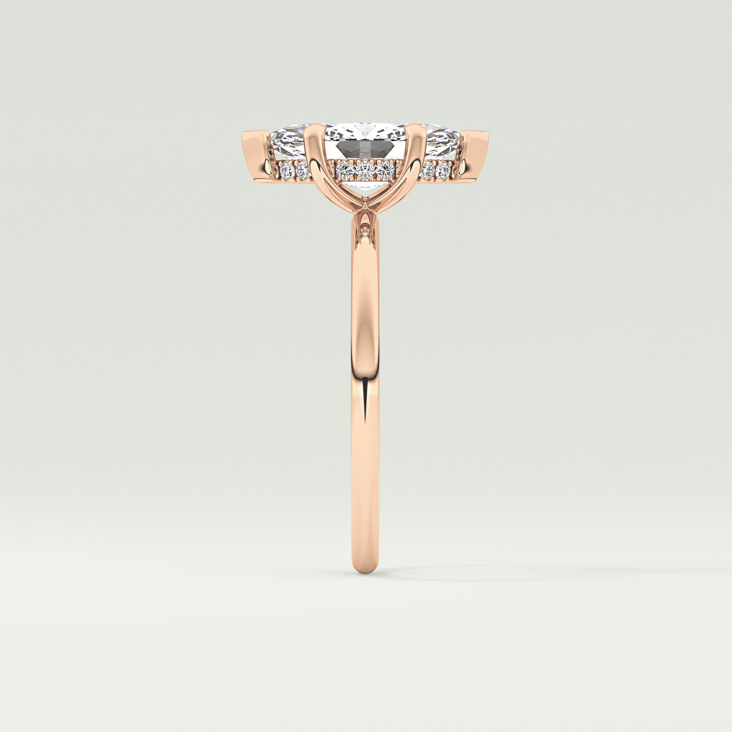 1.5 CT Marquise Cut Hidden Halo Lab-Grown Diamond Engagement Ring 10