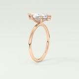 1.5 CT Marquise Cut Hidden Halo Lab-Grown Diamond Engagement Ring 11