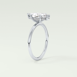 1.5 CT Marquise Cut Hidden Halo Lab-Grown Diamond Engagement Ring 17