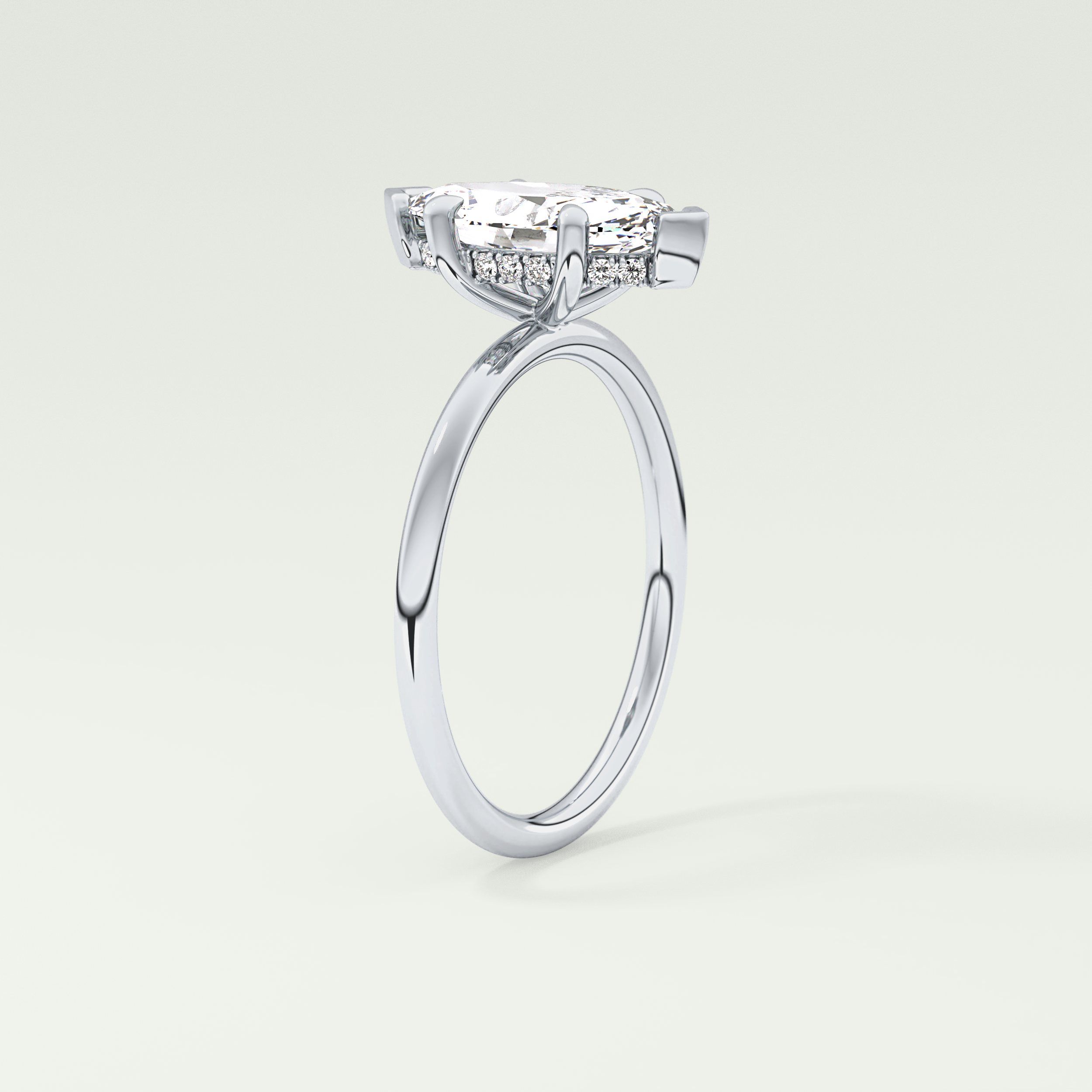 1.5 CT Marquise Cut Hidden Halo Lab-Grown Diamond Engagement Ring 17