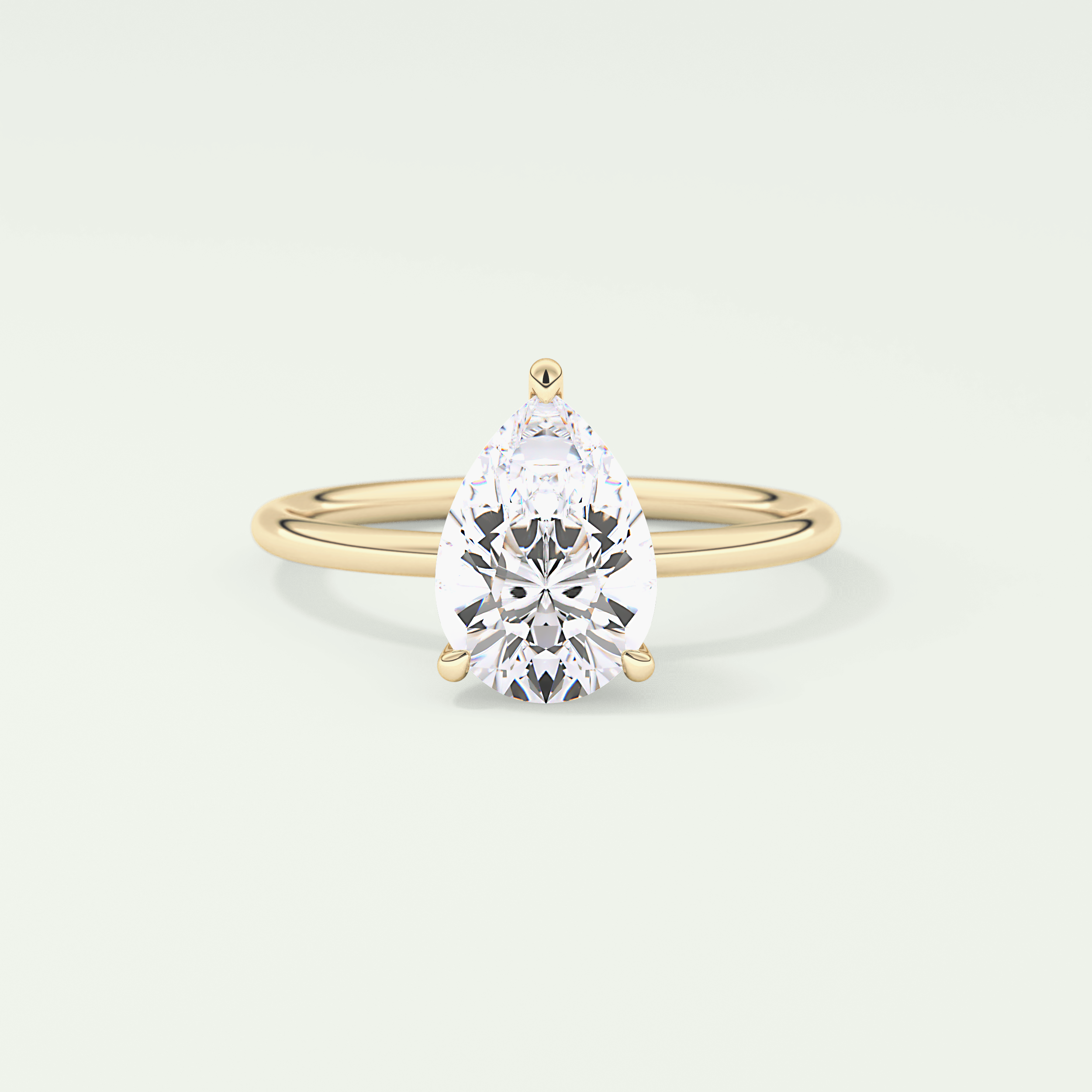 2.0 CT Pear Cut Hidden Halo Moissanite Engagement Ring 1