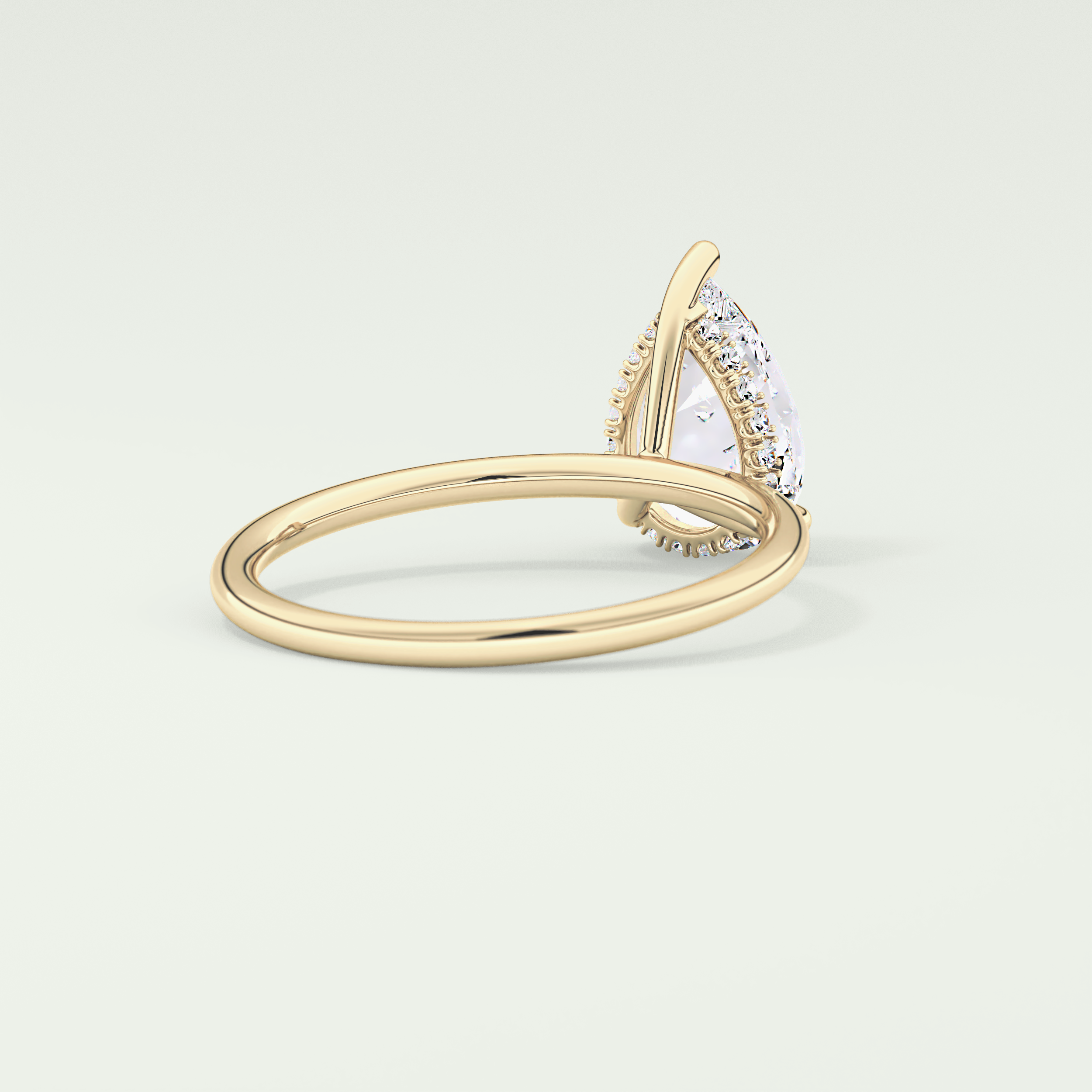 2.0 CT Pear Cut Hidden Halo Lab-Grown Diamond Engagement Ring 2