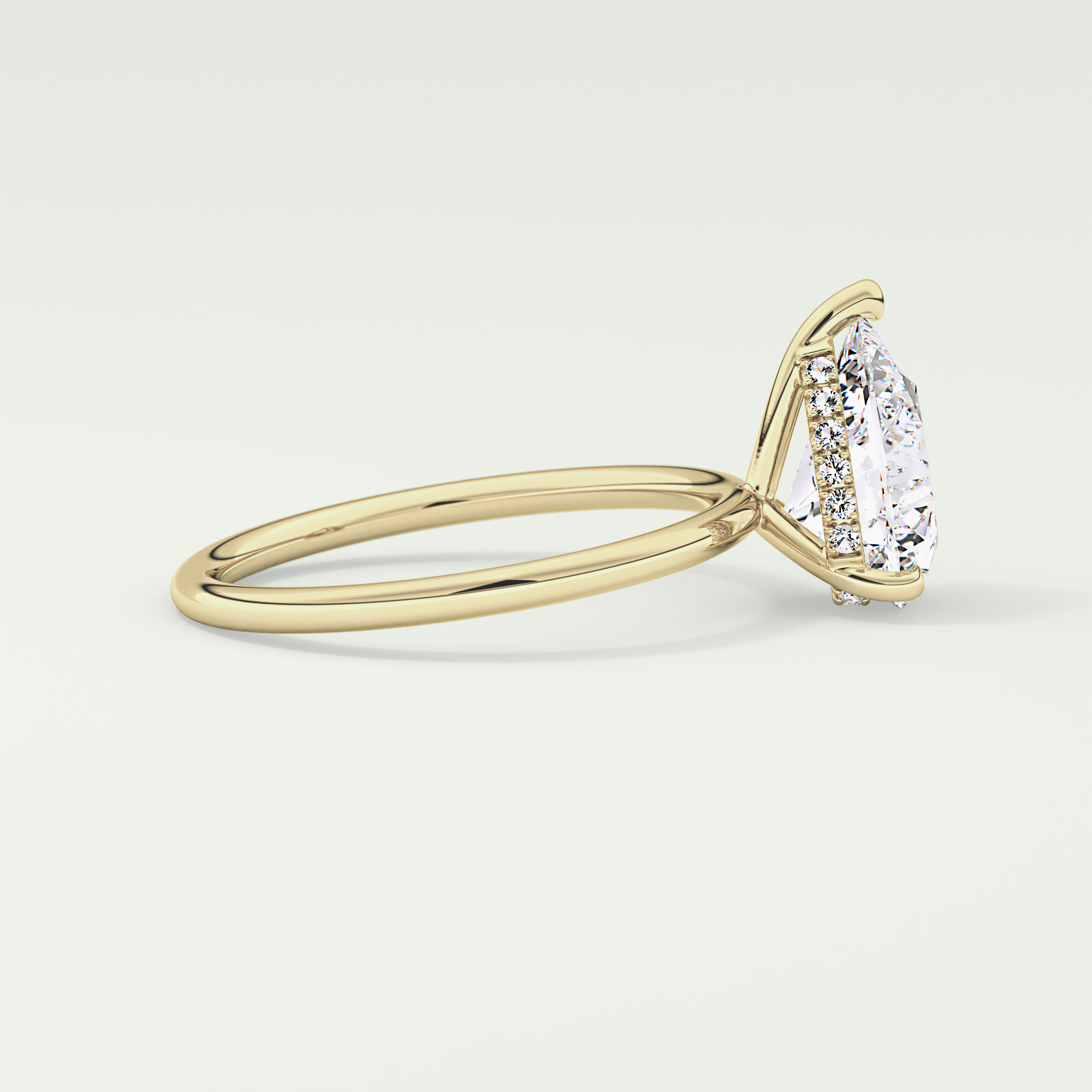 2.0 CT Pear Cut Hidden Halo Lab-Grown Diamond Engagement Ring 3