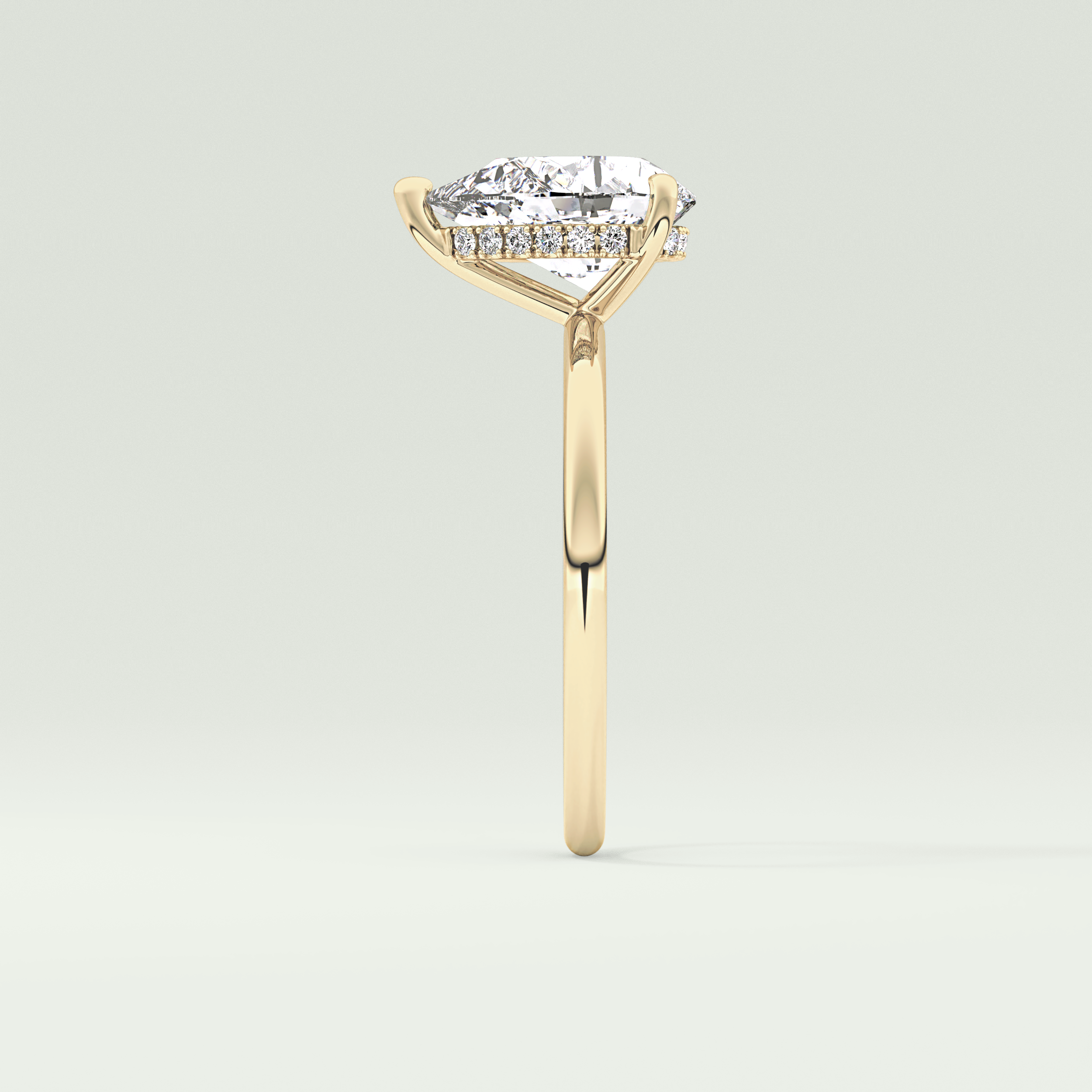 2.0 CT Pear Cut Hidden Halo Lab-Grown Diamond Engagement Ring 4
