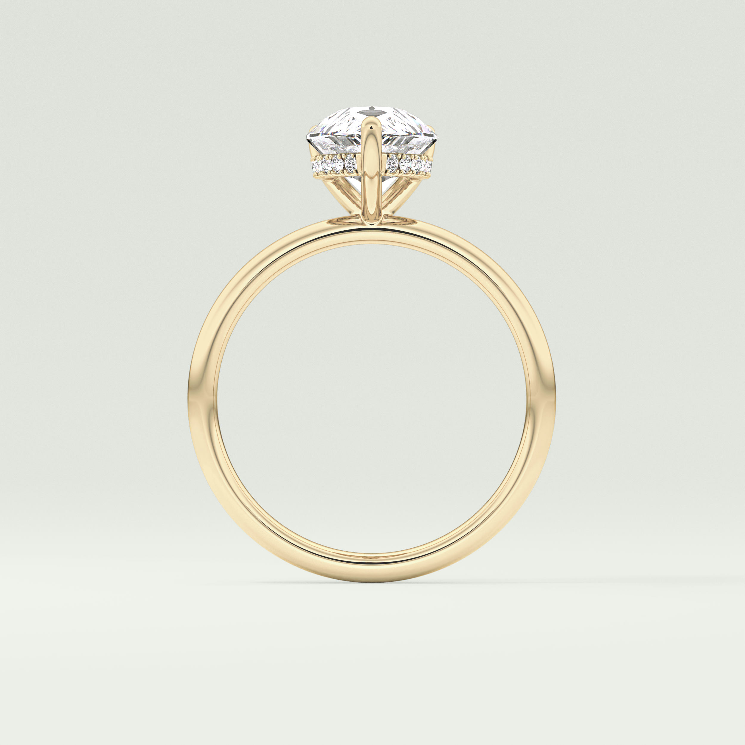 2.0 CT Pear Cut Hidden Halo Lab-Grown Diamond Engagement Ring 6