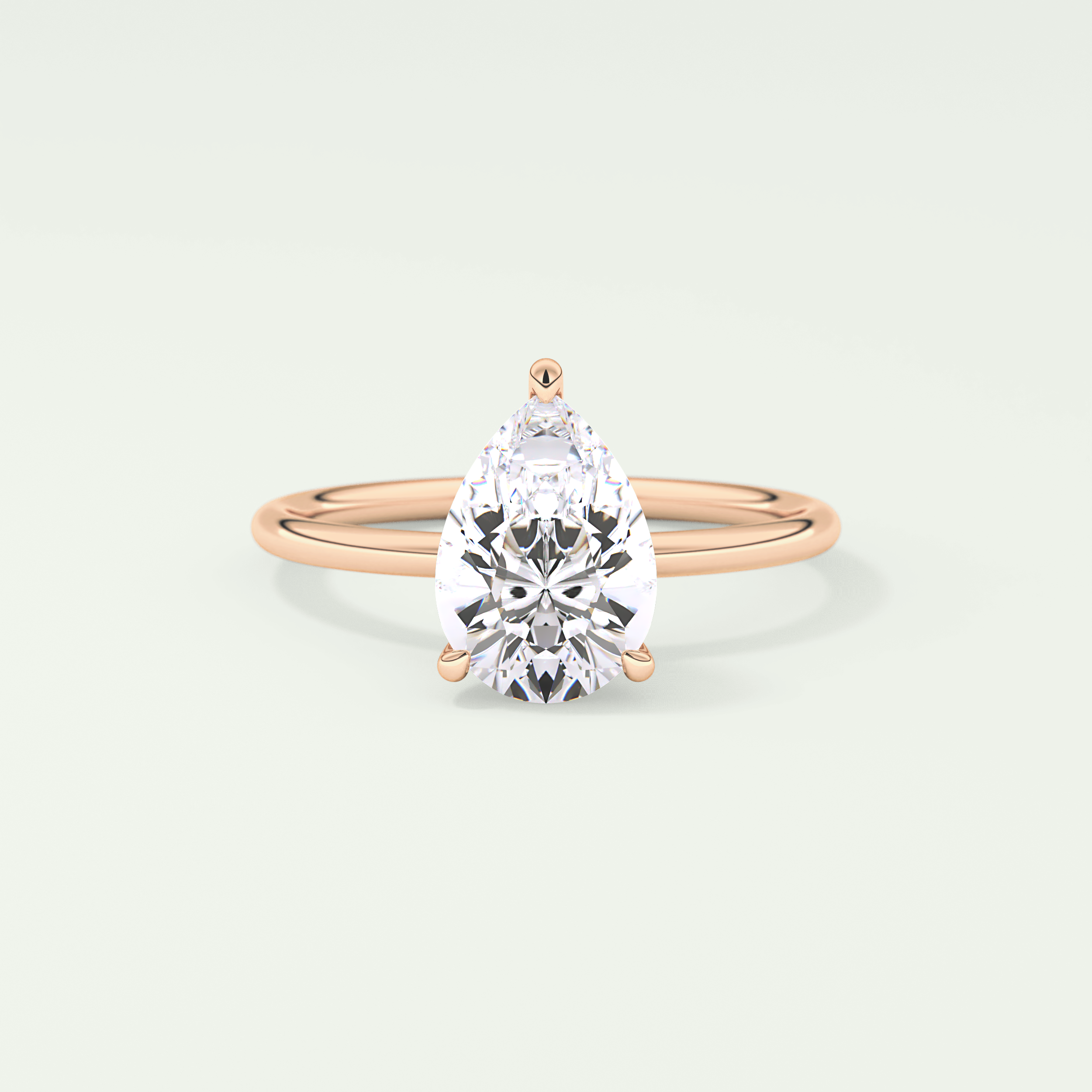 2.0 CT Pear Cut Hidden Halo Lab-Grown Diamond Engagement Ring 7