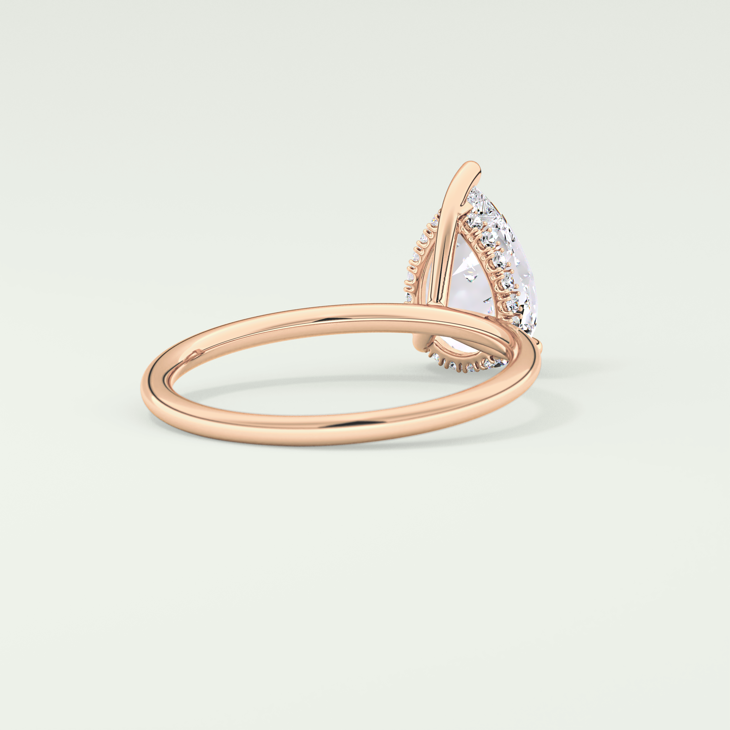 2.0 CT Pear Cut Hidden Halo Lab-Grown Diamond Engagement Ring 8