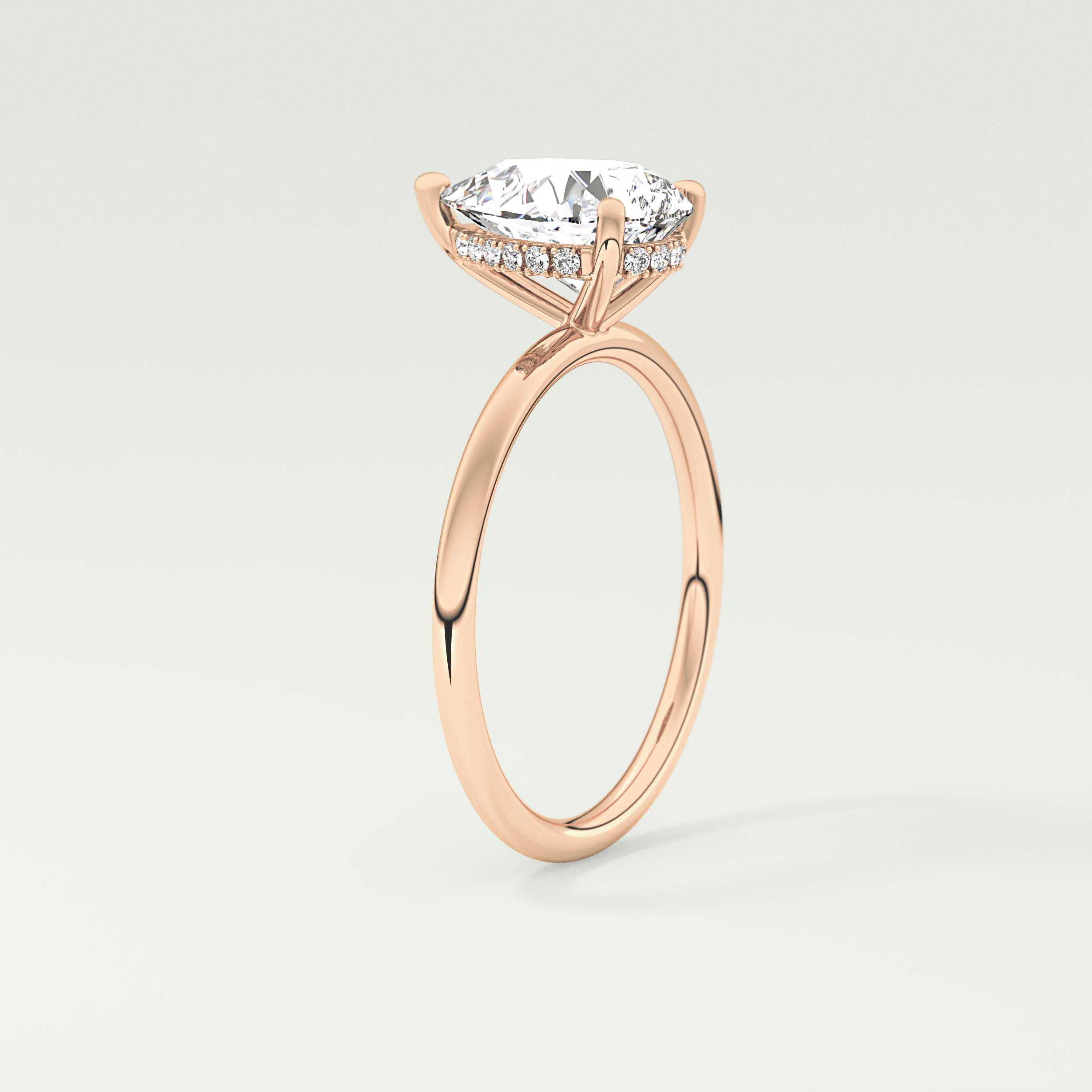 2.0 CT Pear Cut Hidden Halo Lab-Grown Diamond Engagement Ring 11