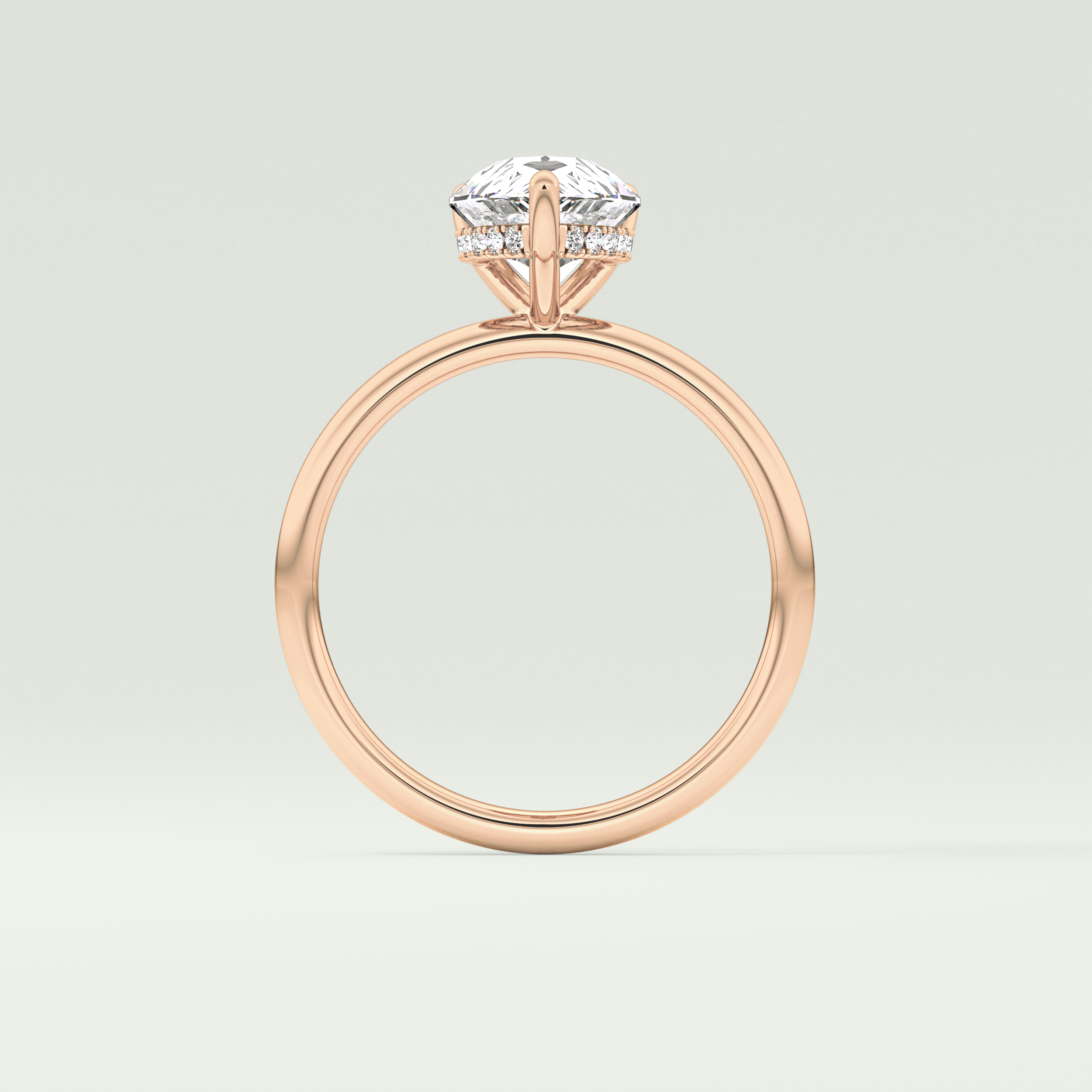 2.0 CT Pear Cut Hidden Halo Lab-Grown Diamond Engagement Ring 12