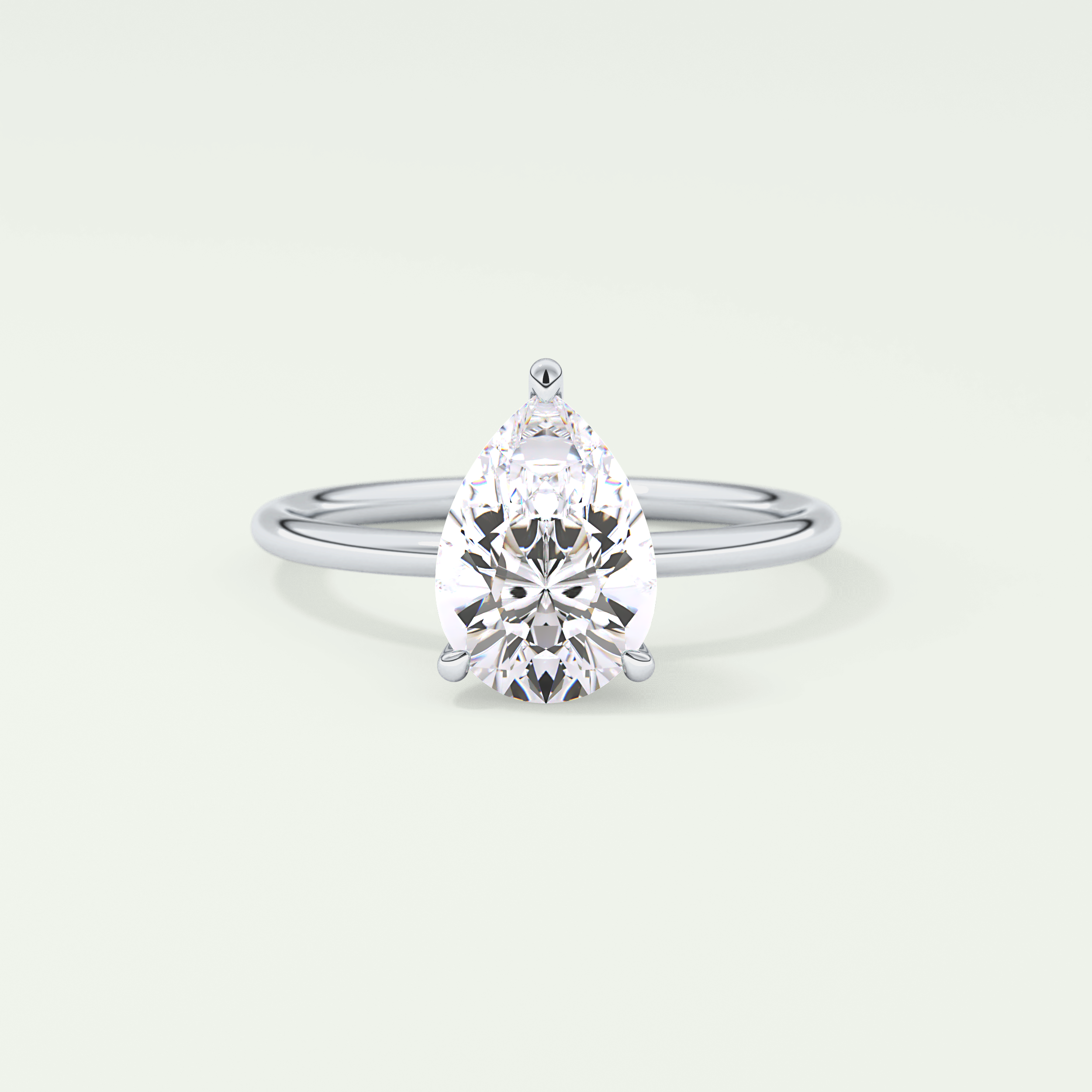 2.0 CT Pear Cut Hidden Halo Lab-Grown Diamond Engagement Ring 13