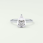 2.0 CT Pear Cut Hidden Halo Moissanite Engagement Ring 13
