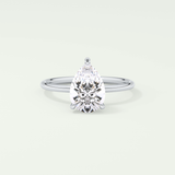 2.0 CT Pear Cut Hidden Halo Moissanite Engagement Ring 13