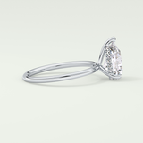 2.0 CT Pear Cut Hidden Halo Lab-Grown Diamond Engagement Ring 15