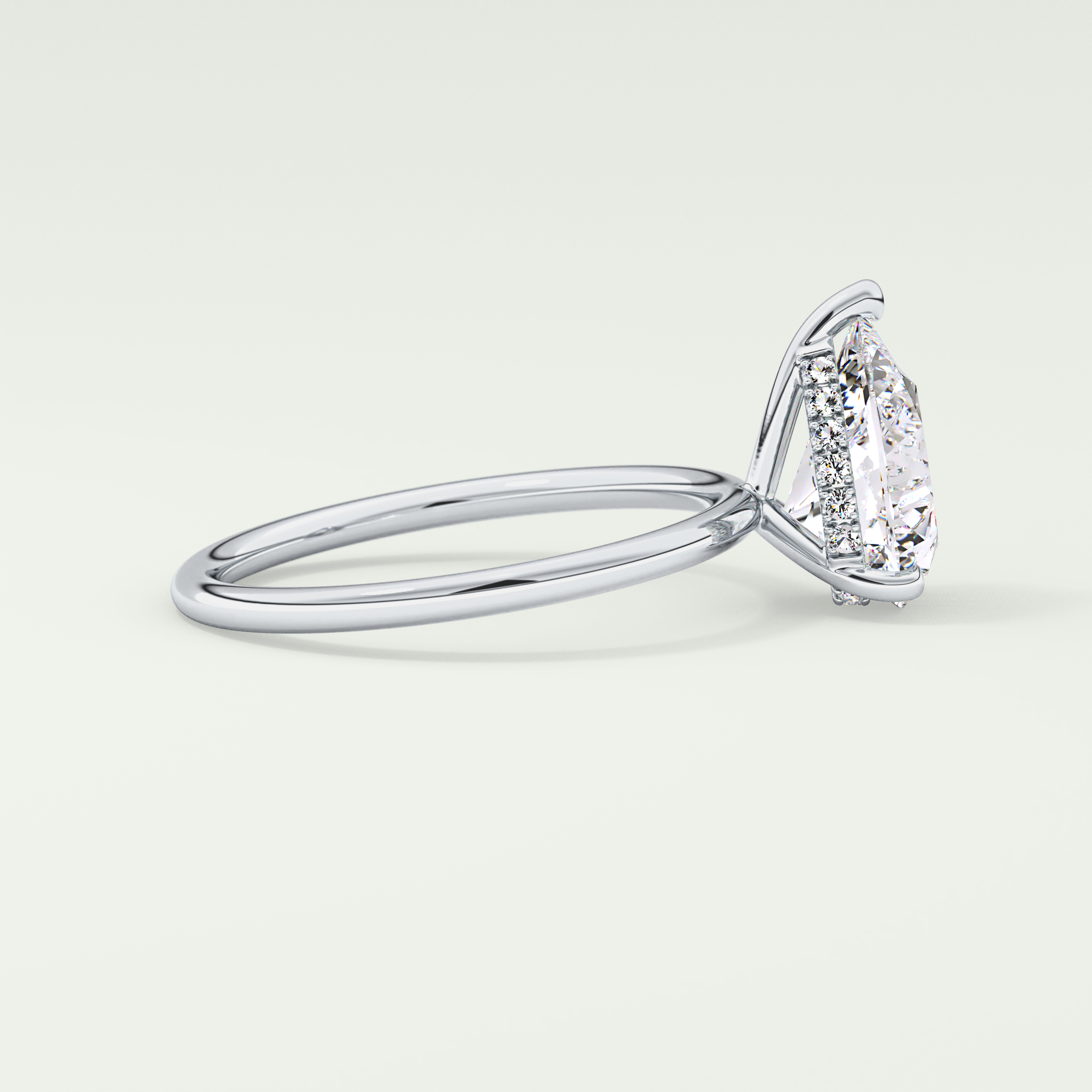 2.0 CT Pear Cut Hidden Halo Lab-Grown Diamond Engagement Ring 15