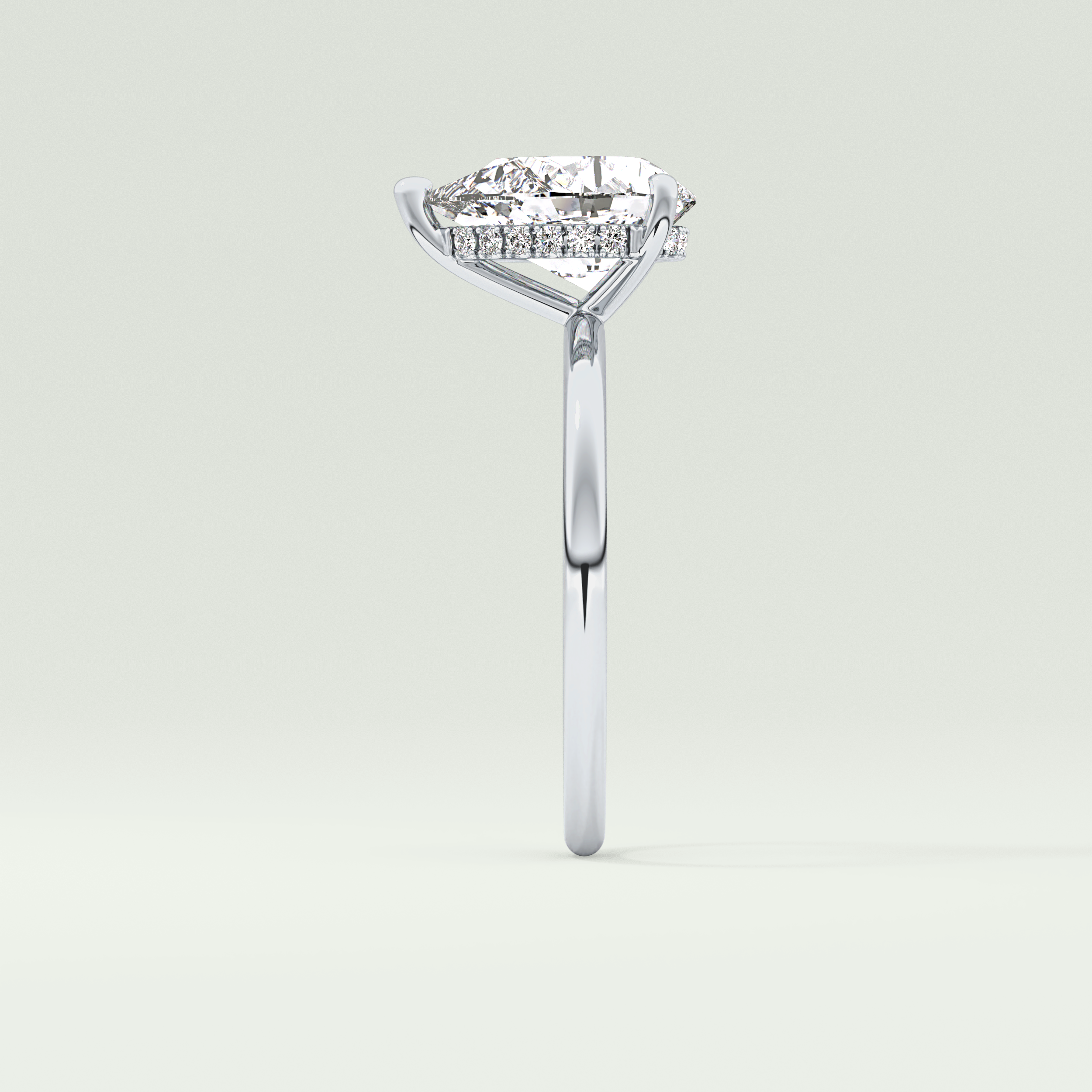 2.0 CT Pear Cut Hidden Halo Lab-Grown Diamond Engagement Ring 16