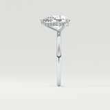 2.0 CT Pear Cut Hidden Halo Moissanite Engagement Ring 16
