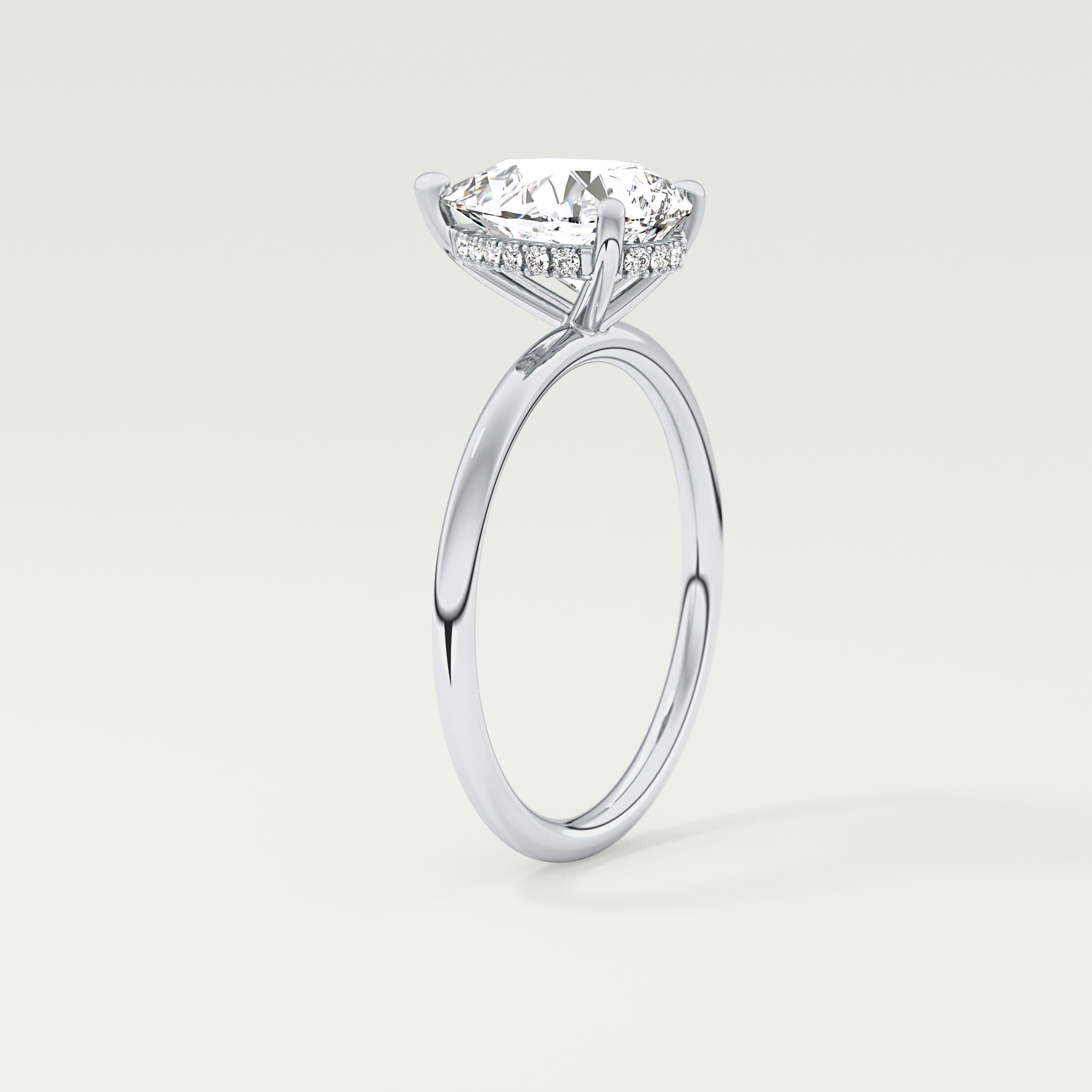 2.0 CT Pear Cut Hidden Halo Lab-Grown Diamond Engagement Ring 17