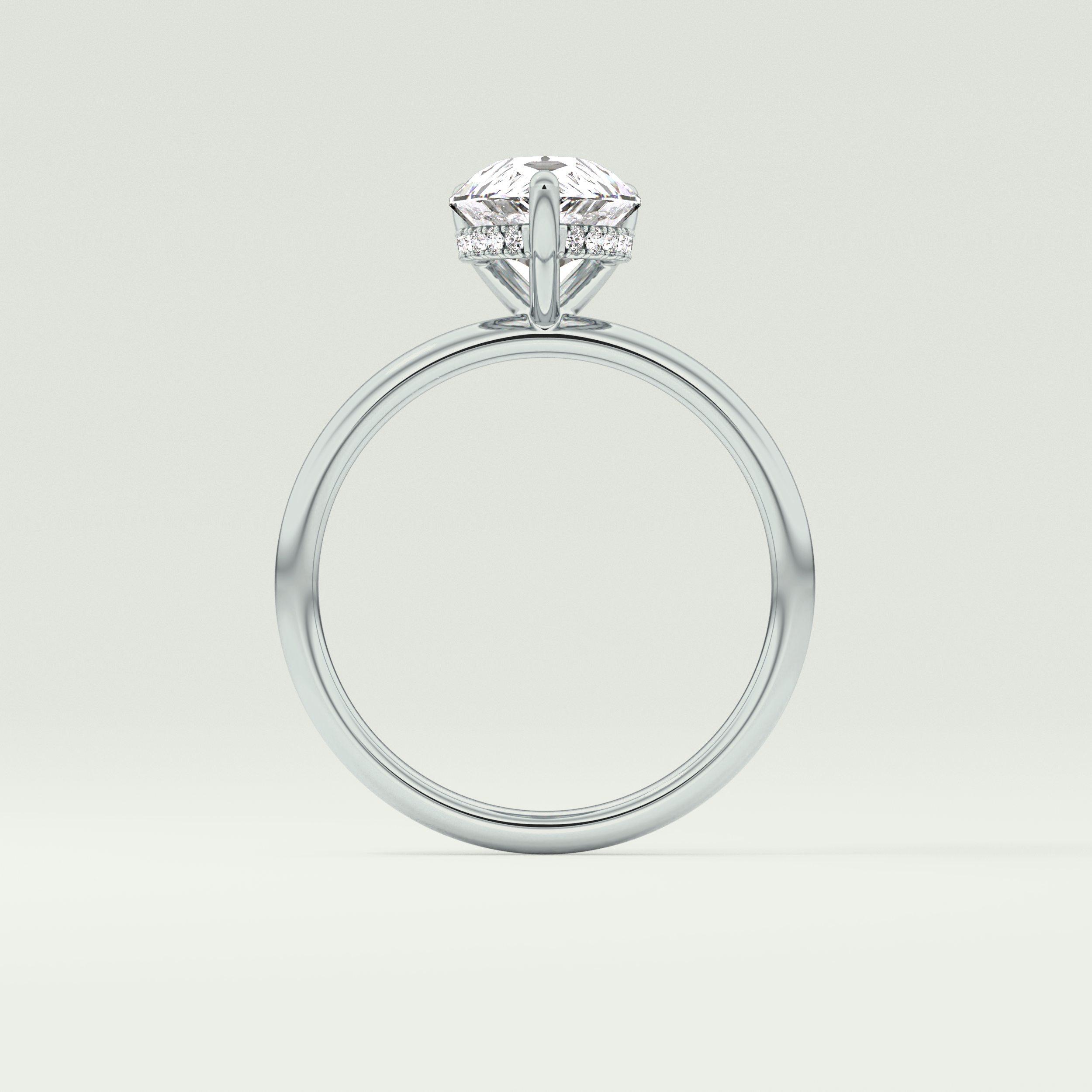 2.0 CT Pear Cut Hidden Halo Lab-Grown Diamond Engagement Ring 18