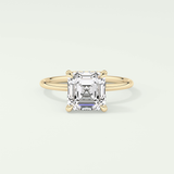 2.0 CT Asscher Cut Hidden Halo Lab Grown Diamond Engagement Ring