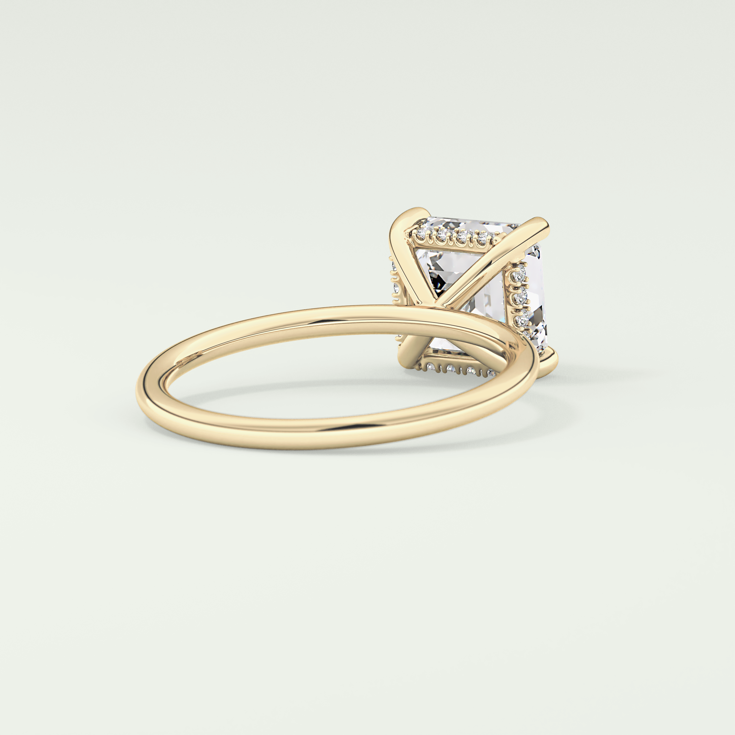 2.0 CT Asscher Cut Hidden Halo Lab Grown Diamond Engagement Ring
