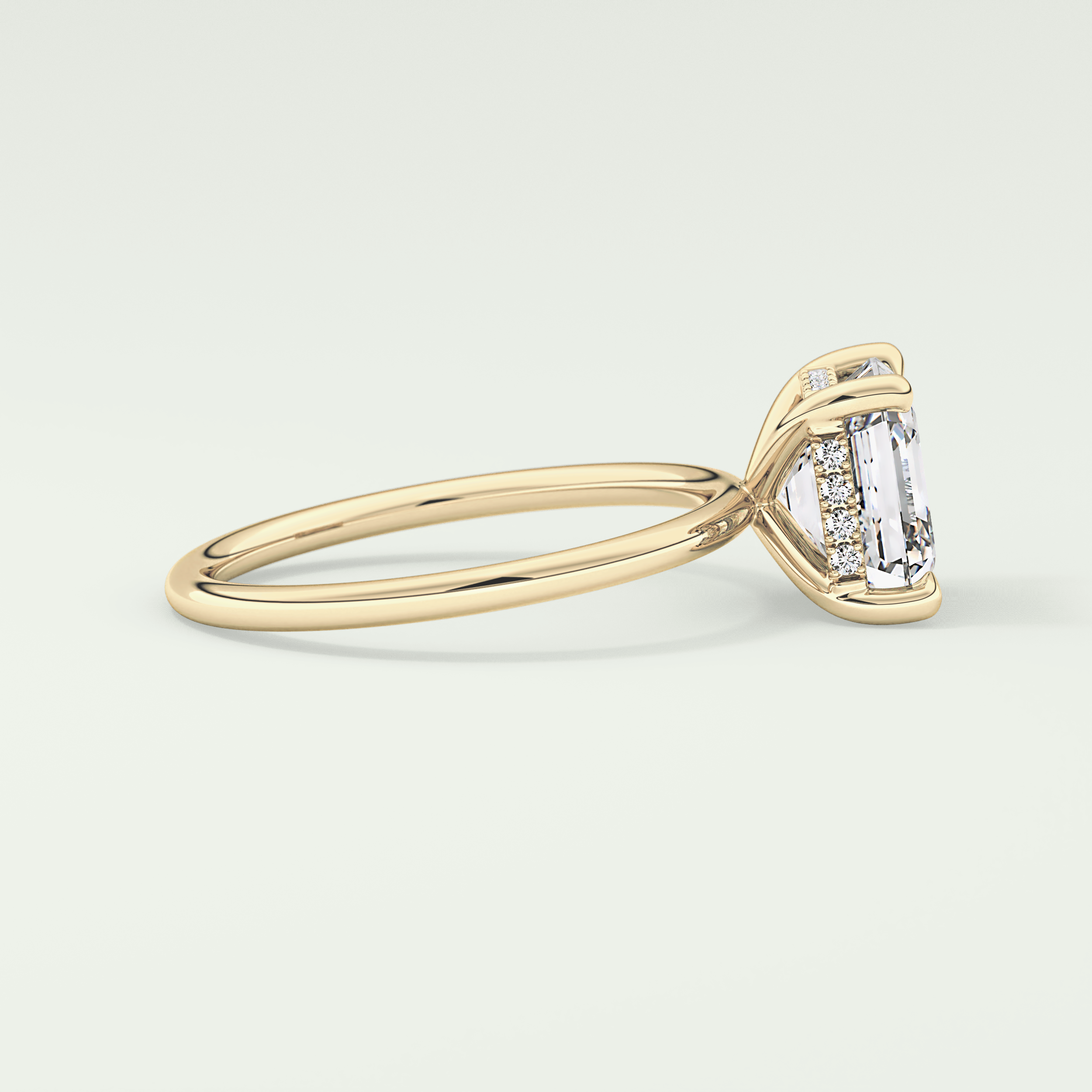 2.0 CT Asscher Cut Hidden Halo Lab Grown Diamond Engagement Ring
