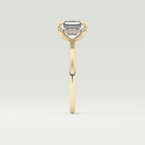 2.0 CT Asscher Cut Hidden Halo Lab Grown Diamond Engagement Ring