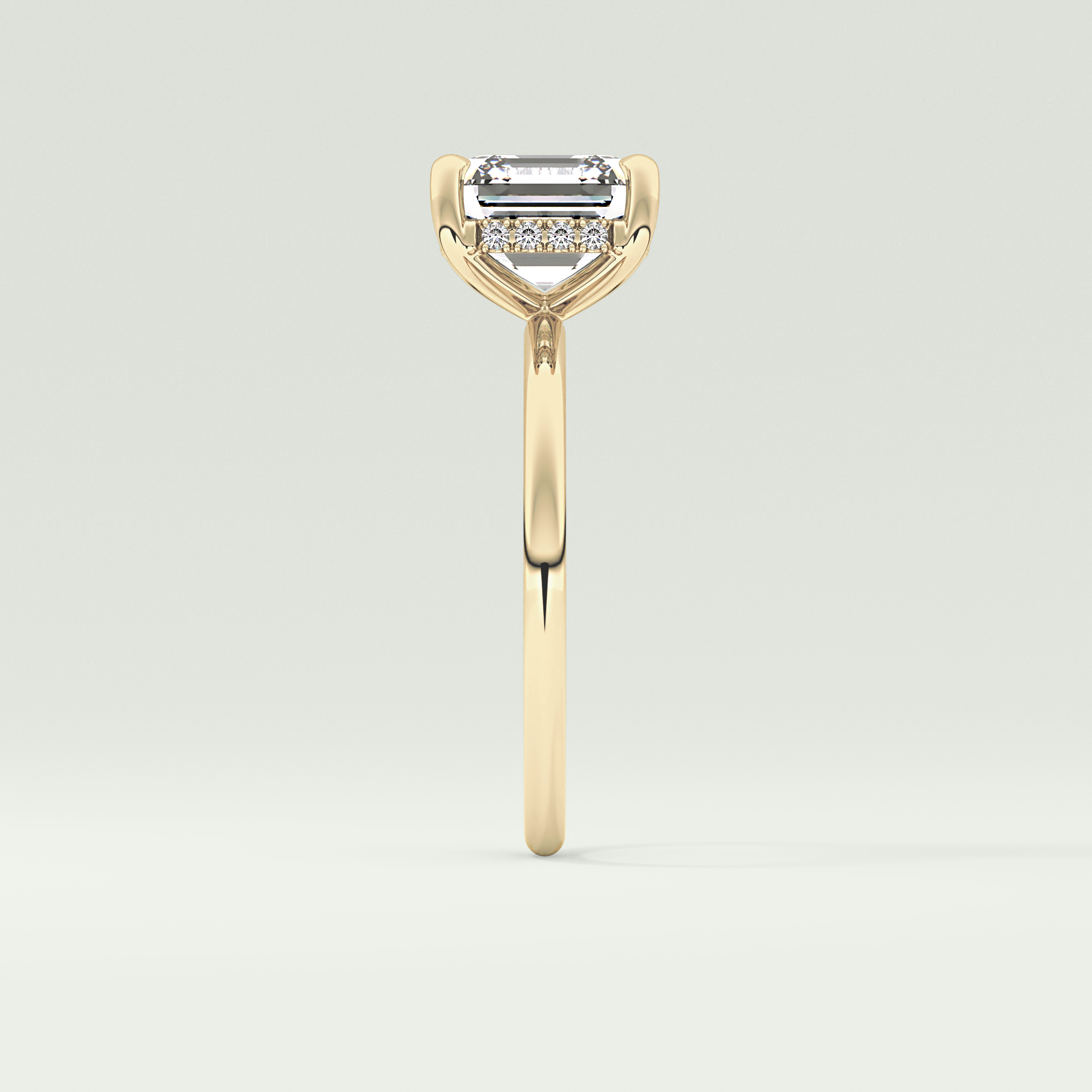 2.0 CT Asscher Cut Hidden Halo Lab Grown Diamond Engagement Ring