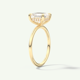 2.0 CT Asscher Cut Hidden Halo Moissanite Engagement Ring