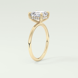2.0 CT Asscher Cut Hidden Halo Lab Grown Diamond Engagement Ring