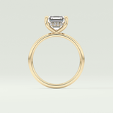 2.0 CT Asscher Cut Hidden Halo Lab Grown Diamond Engagement Ring