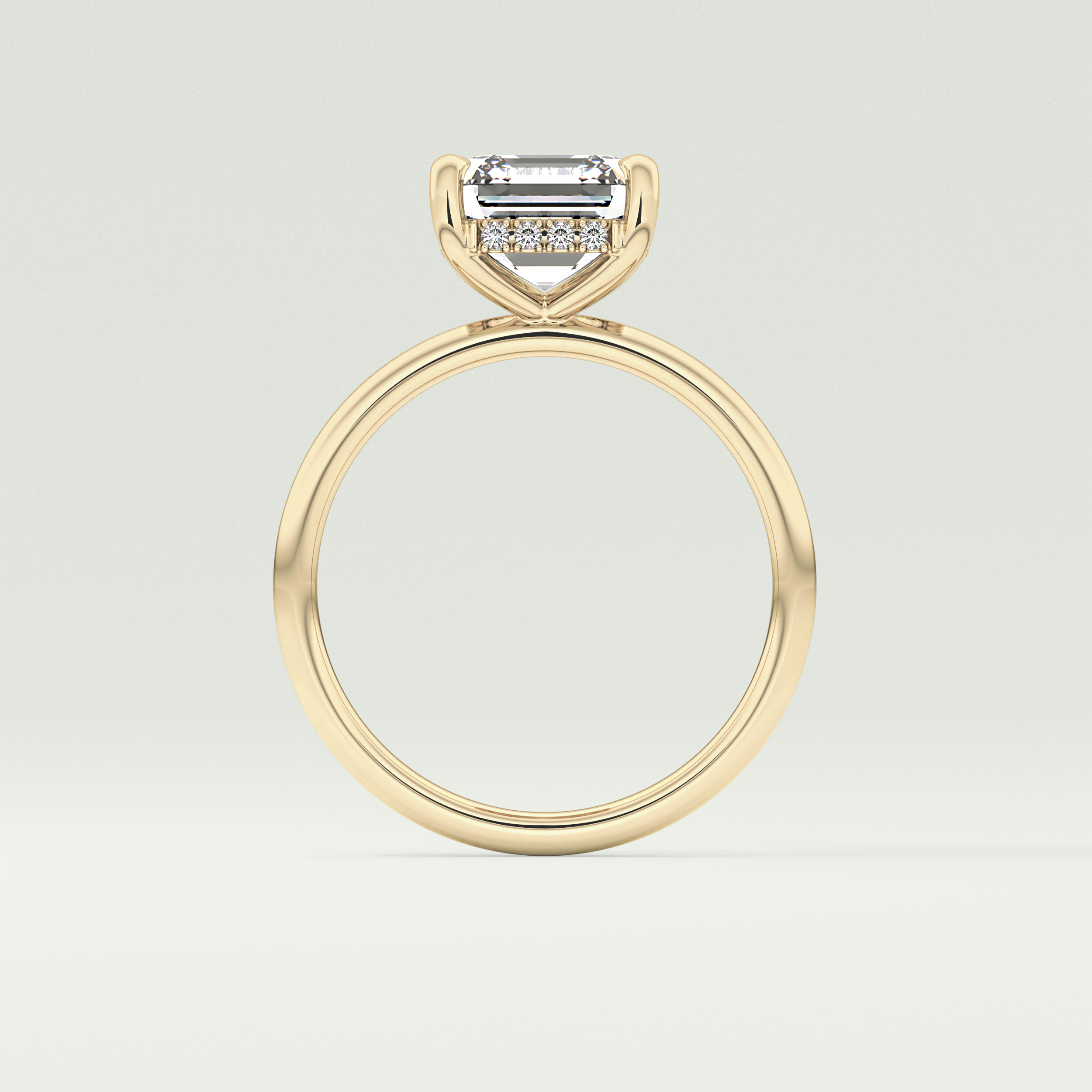2.0 CT Asscher Cut Hidden Halo Lab Grown Diamond Engagement Ring
