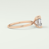 2.0 CT Asscher Cut Hidden Halo Lab Grown Diamond Engagement Ring