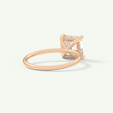2.0 CT Asscher Cut Hidden Halo Moissanite Engagement Ring