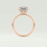 2.0 CT Asscher Cut Hidden Halo Lab Grown Diamond Engagement Ring