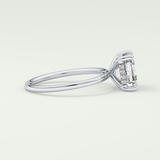 2.0 CT Asscher Cut Hidden Halo Lab Grown Diamond Engagement Ring
