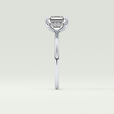 2.0 CT Asscher Cut Hidden Halo Lab Grown Diamond Engagement Ring