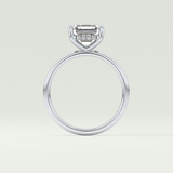 2.0 CT Asscher Cut Hidden Halo Lab Grown Diamond Engagement Ring
