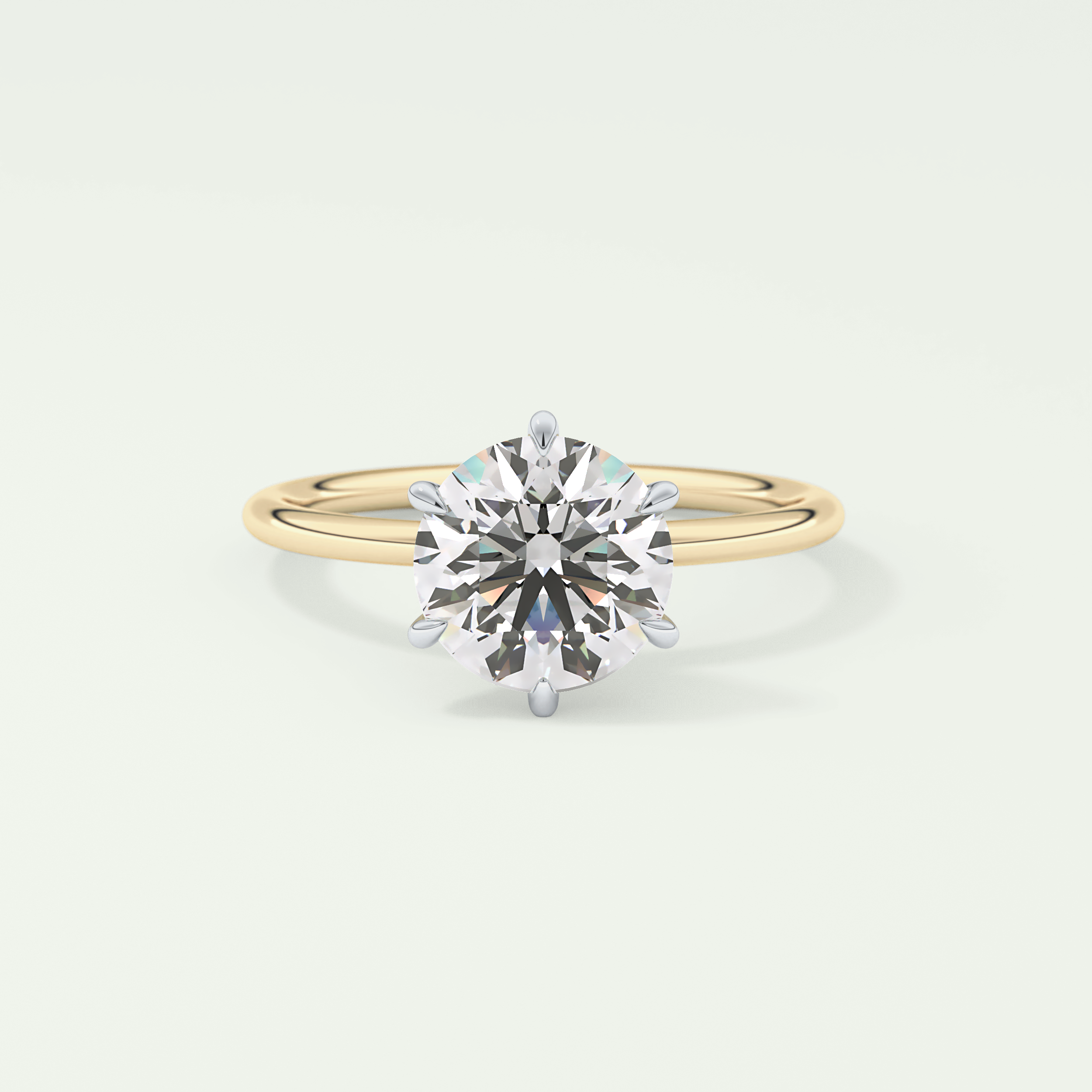 2.0 CT Round Cut Lab Grown Diamond Engagement Ring