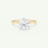 2.0 CT Round Cut Solitaire Moissanite Engagement Ring