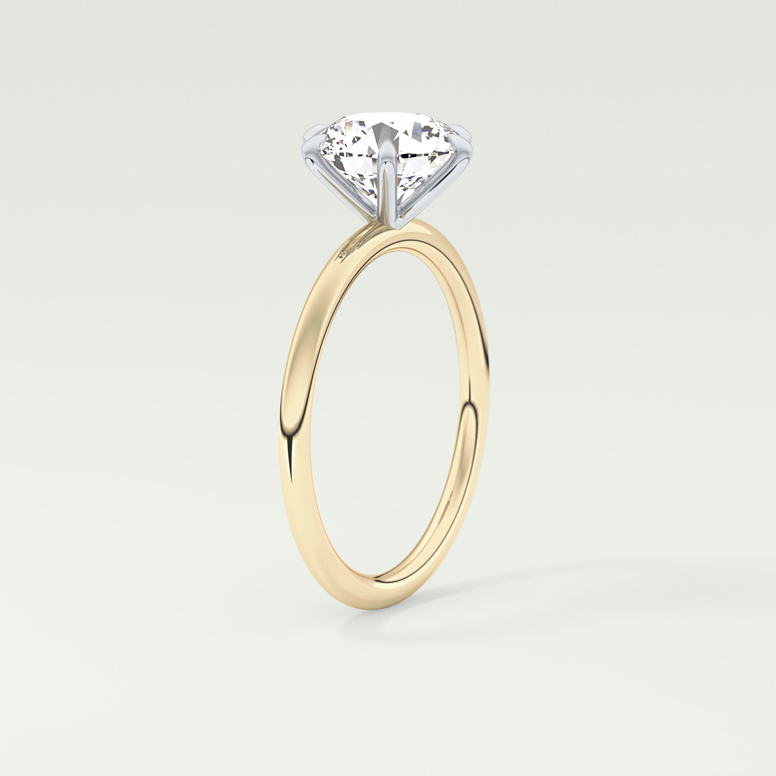 2.0 CT Round Cut Lab Grown Diamond Engagement Ring