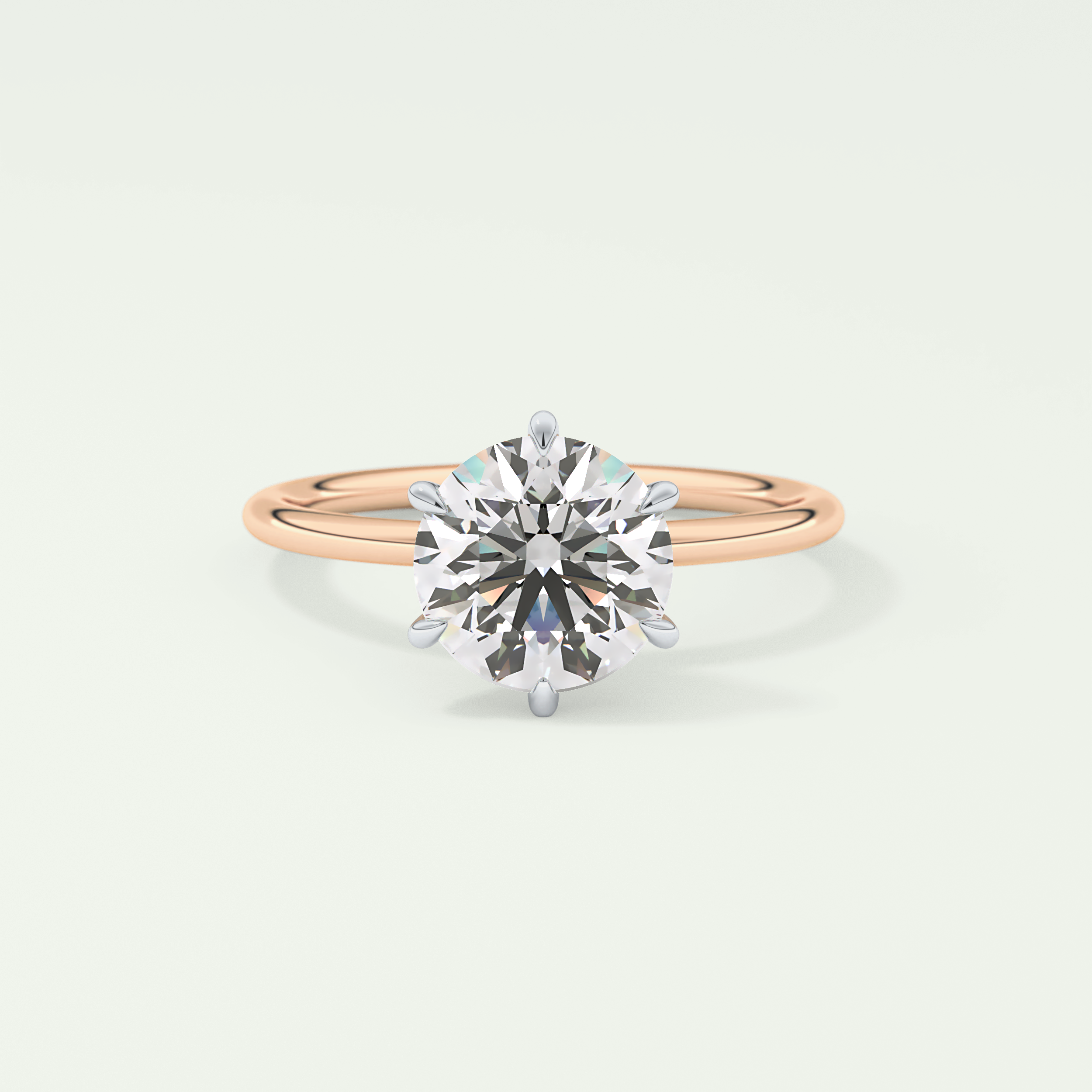2.0 CT Round Cut Lab Grown Diamond Engagement Ring