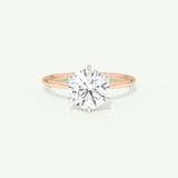 2.0 CT Round Cut Solitaire Moissanite Engagement Ring