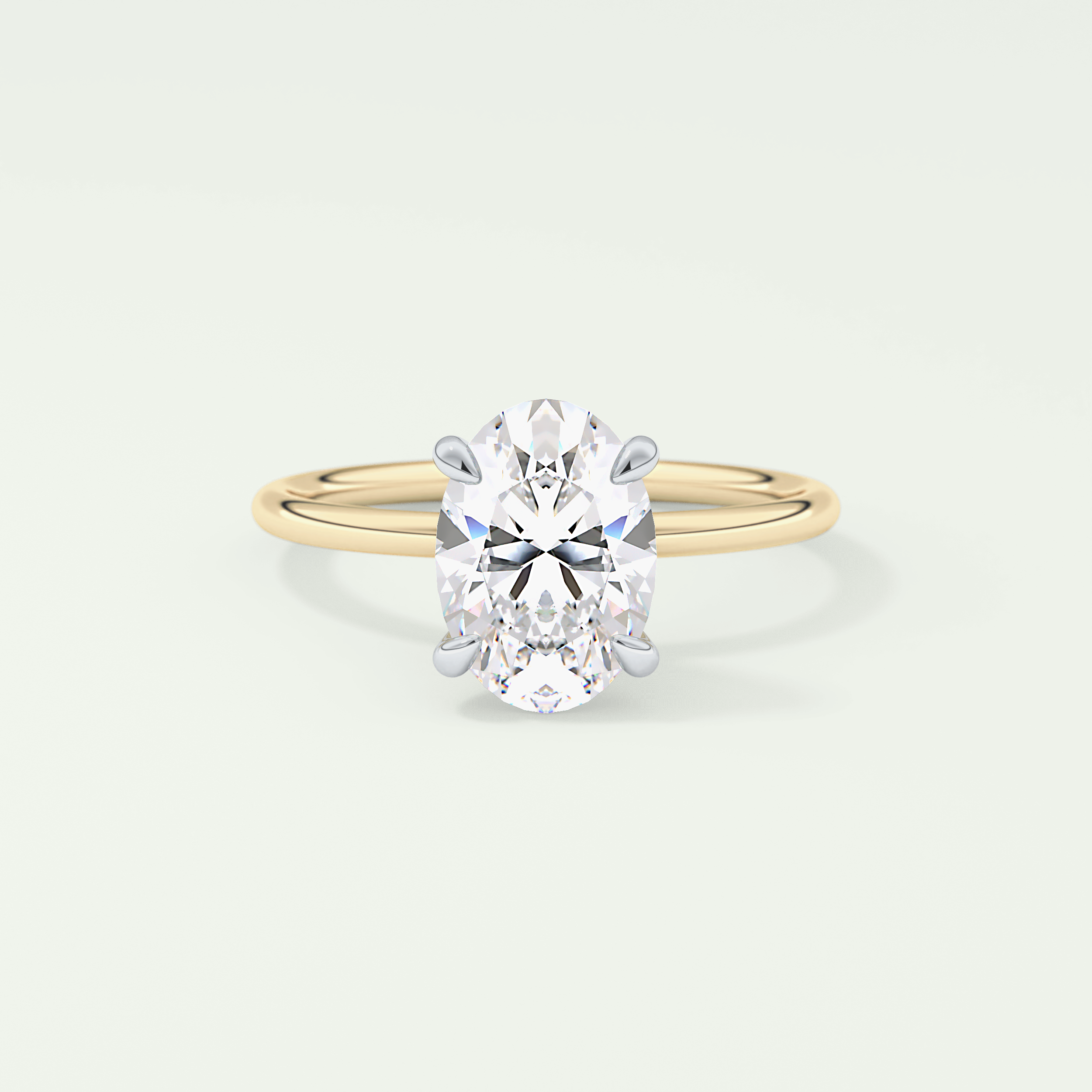 2.0 CT Oval Cut Solitaire Lab-Grown Diamond Engagement Ring 1